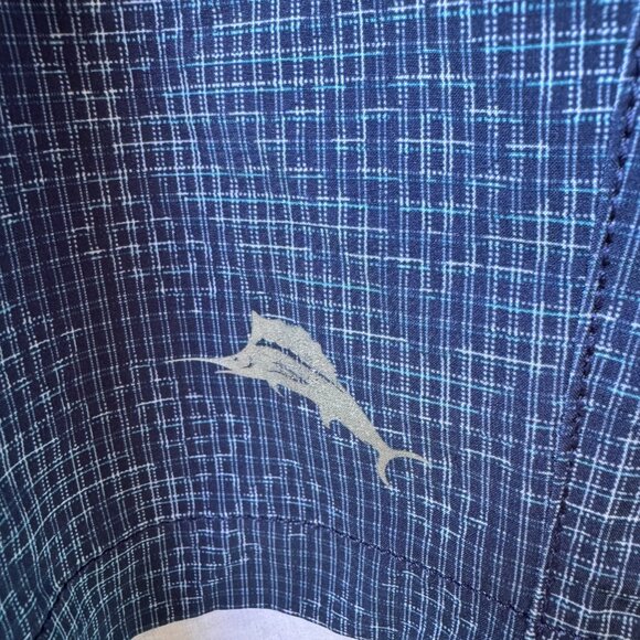 EUC Tommy Bahama Blue Cayman Geo De Mayo 9-Inch Hybrid Board Shorts in Men's 34 - Picture 12 of 14